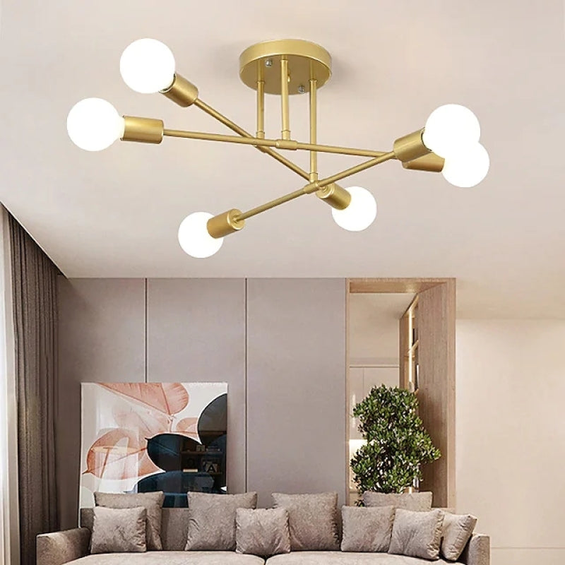 Lunil Modern Flush Mount Ceiling Light, Gold & Black-Neutral Decor
