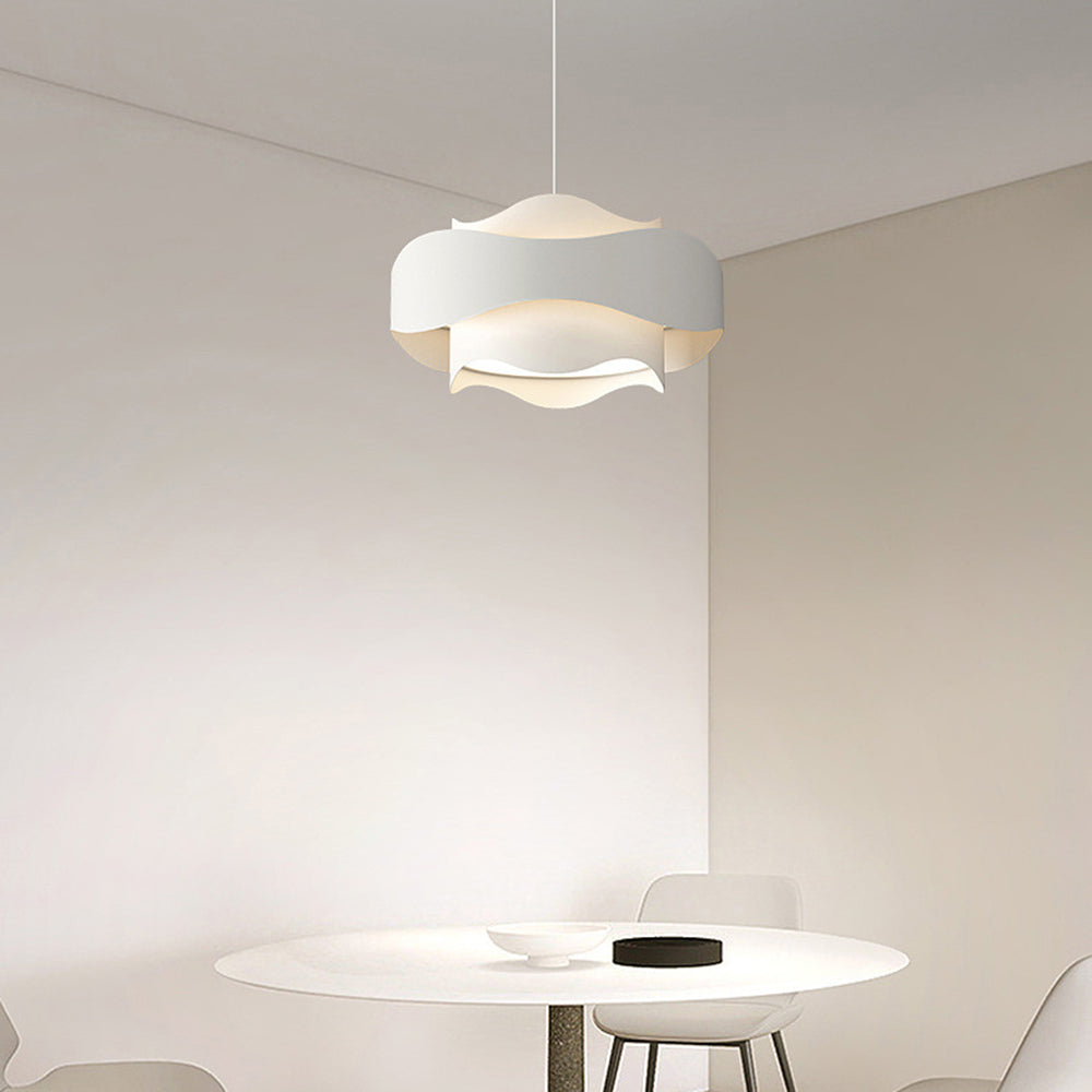 Gadedol Art Deco Flower Shape Pendant Light, White