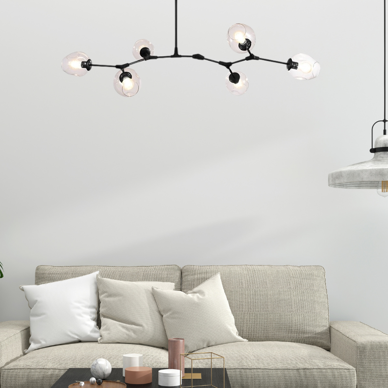 Zerin Nordic Modern Glass Pendant Light Clear Bubble-Neutral Decor