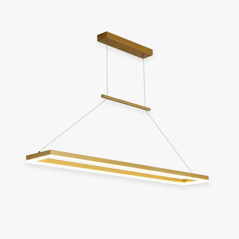 Nexil Modern Rectangular Hanging Pendant Light, Gold/Coffee-Neutral Decor