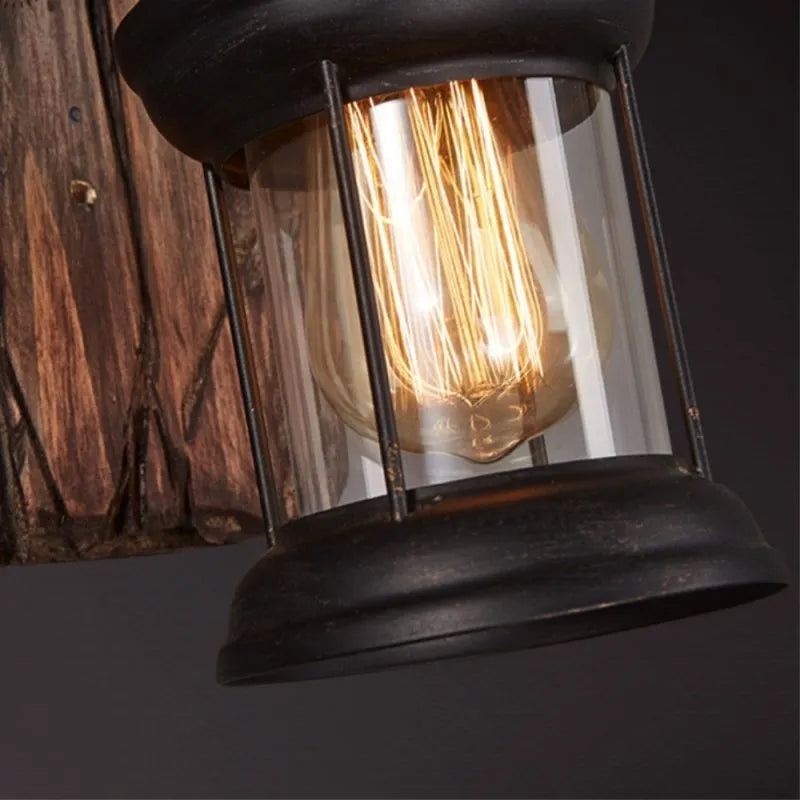 Nisovak Vintage Lantern Metal Classic Industrial Wall Lamp