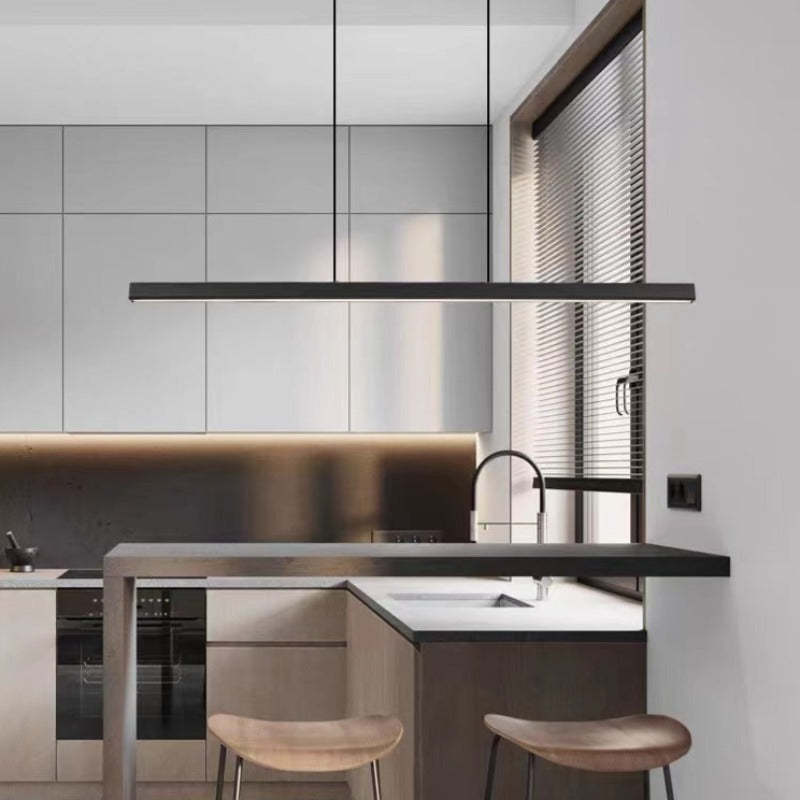 Lerin Modern Linear LED Pendant Light Black/Brown-Neutral Decor