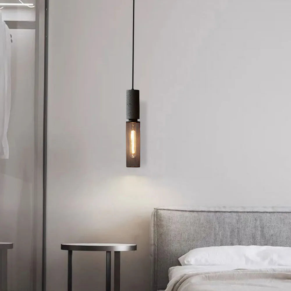 Vireth Pendant Light Industrial Cylindrical Cement/-Neutral Decor