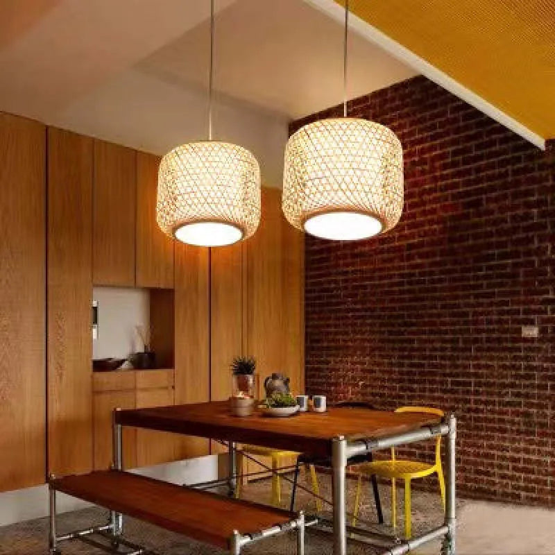 Zediros Natural Rattan Bamboo Pendant Light Lighting
