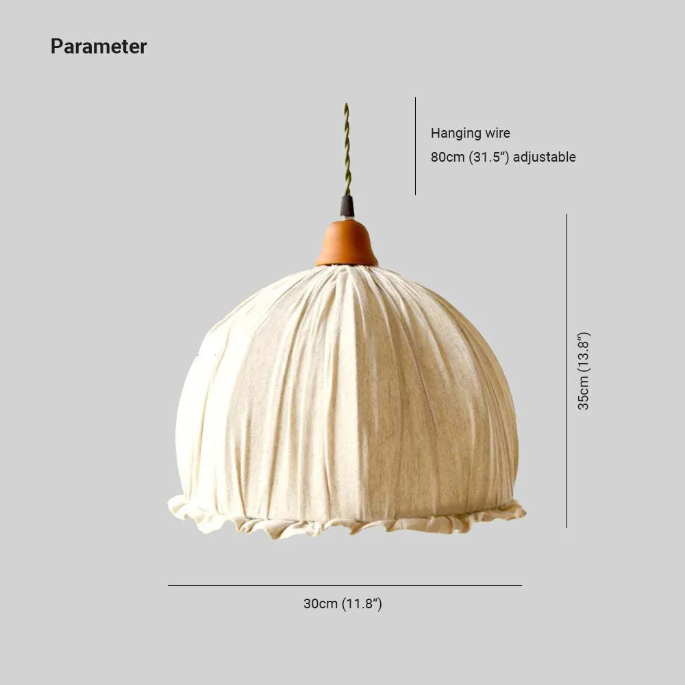 Teo Vintage Pendant Light Beige, Fabric-Neutral Decor