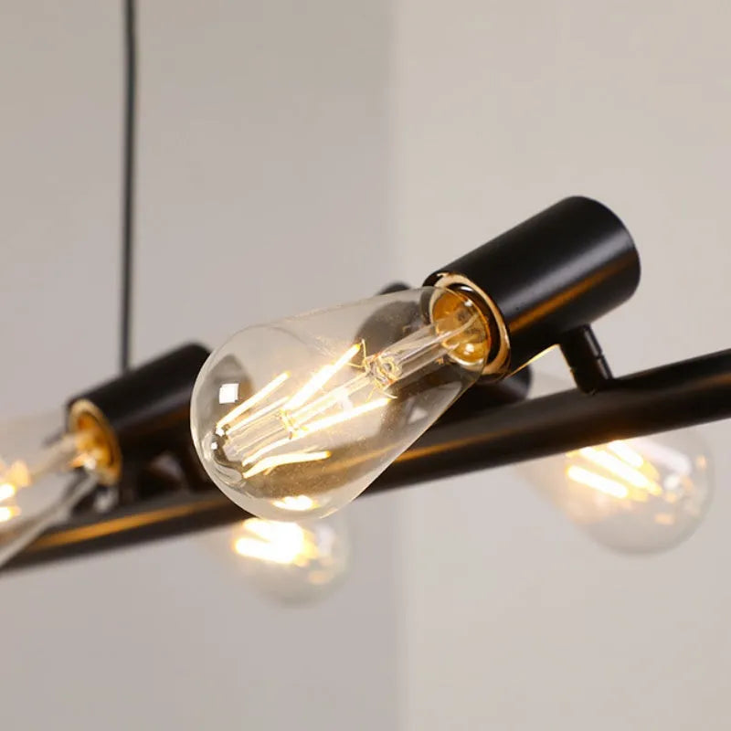 Dabenika Vintage LED Chandelier Black Metal Dining/Living Room/Bar