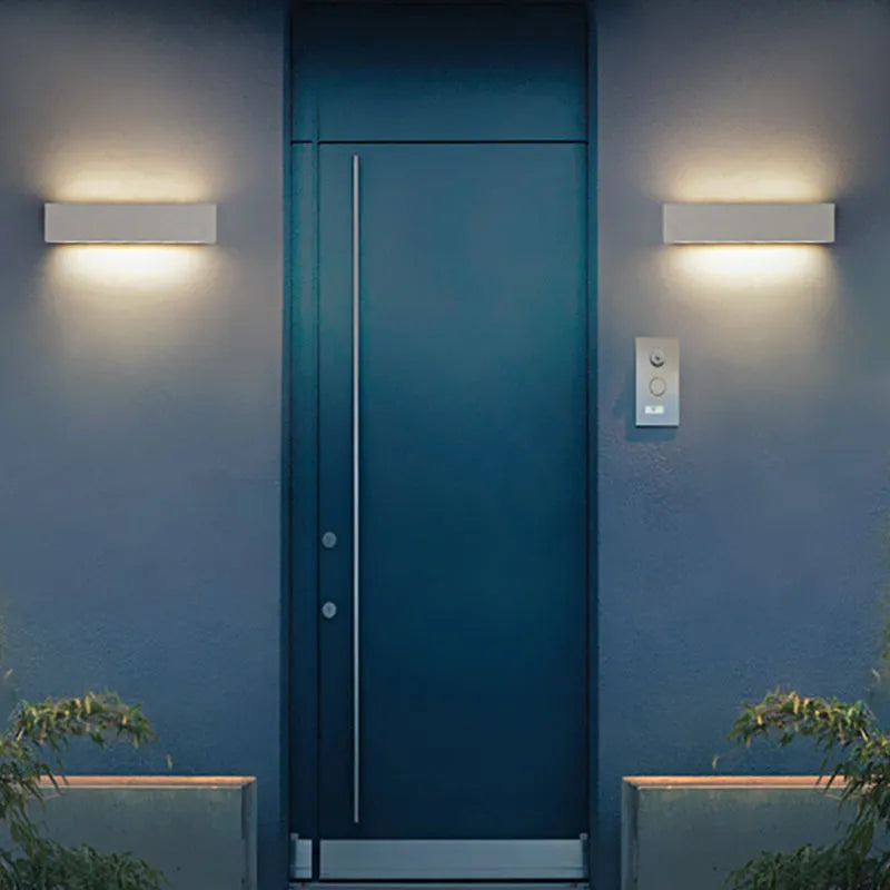 Davel LED Outdoor Wall Lamp, Black & White-Neutral Decor