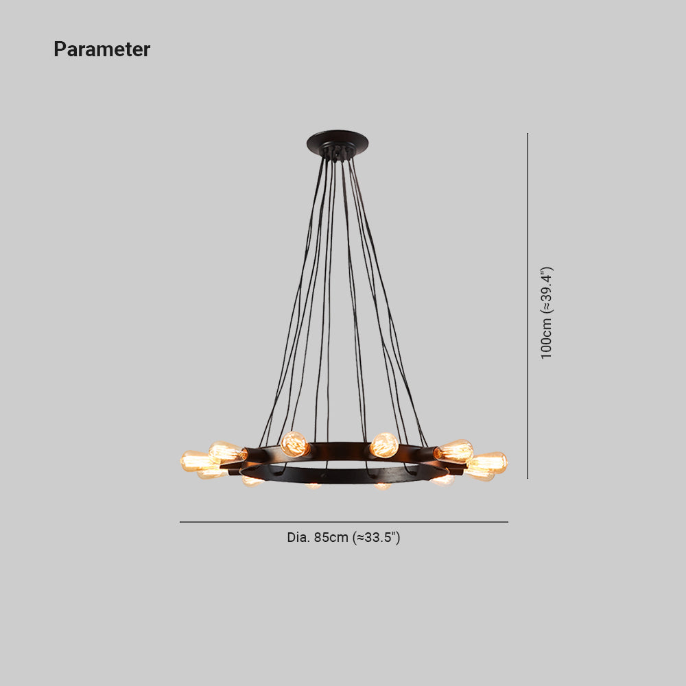 Digitad Vintage LED Chandelier Brown Metal Living Room/Bar