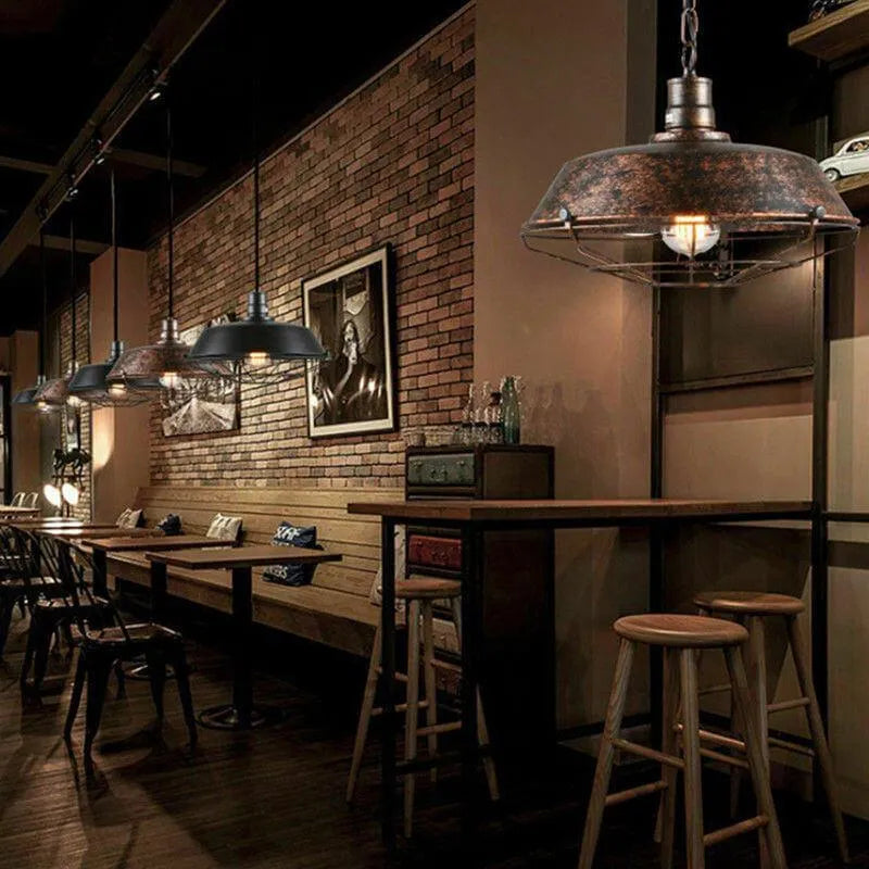 Hadaril Rustic Black Industrial Pendant Light Shade