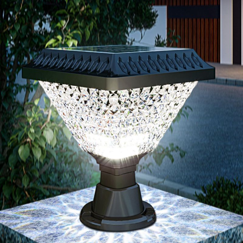 Ravurim Modern Geometry Outdoor Floor Lamp, Black