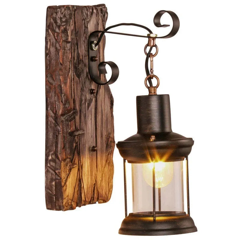 Nisovak Vintage Lantern Metal Classic Industrial Wall Lamp