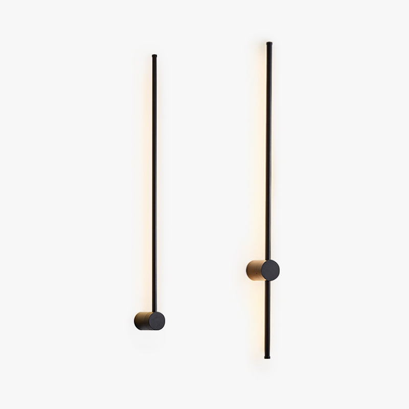 Ravel Minimalist Rotatable Linear Indoor Wall Lamp, Black-Neutral Decor