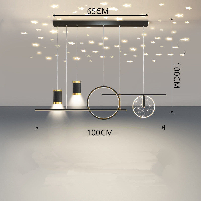 Zovunam Modern Metal Starry Pendant Light, Black/White/Gold