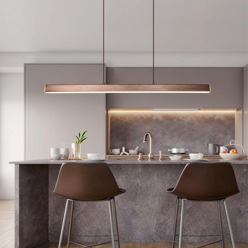 Lerin Modern Linear LED Pendant Light Black/Brown-Neutral Decor