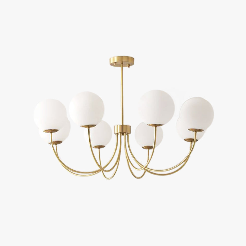 Rudunis Modern Ball Bubble Metal/Glass Chandelier, Gold