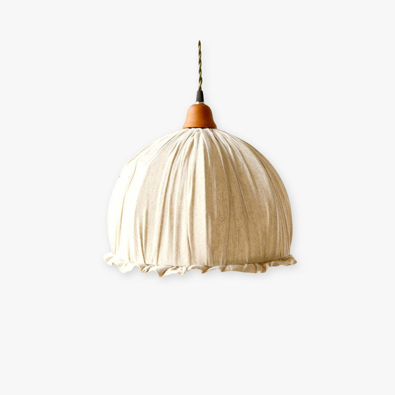 Teo Vintage Pendant Light Beige, Fabric-Neutral Decor