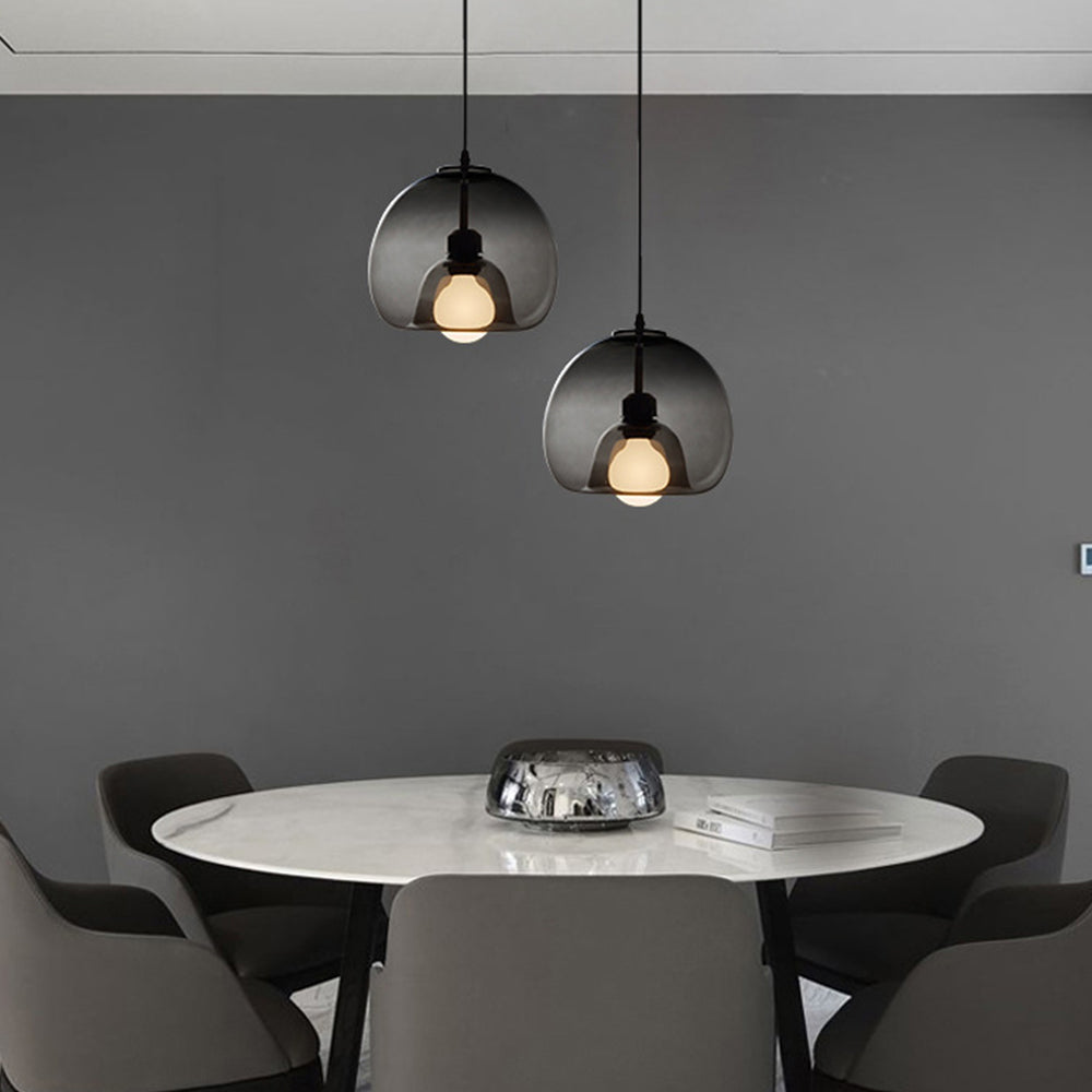 Norvia Pendant Light Globe Glass Amber/Smoky Grey-Neutral Decor