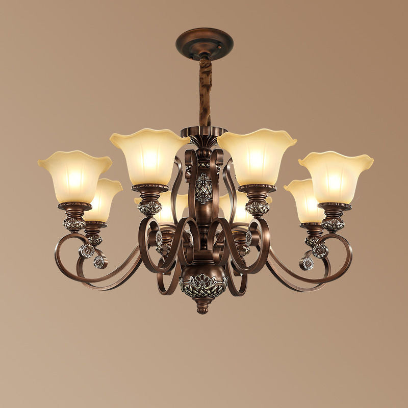 Nevitore Retro Flower Pendant Light Metal Glass Living Room Bedroom