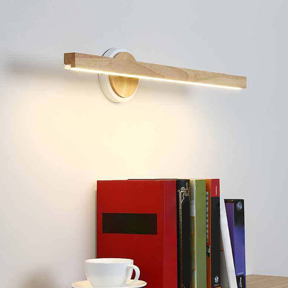 Savivol Modern Linear Wooden Mirror Front Vanity Wall Lamp