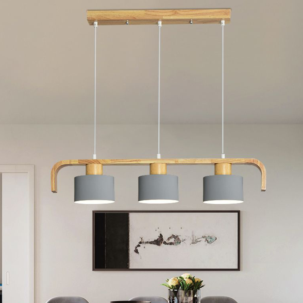 Vaneram Pendant Light Cylinder Nordic, Bamboo, White/Green/Gray, Bedroom