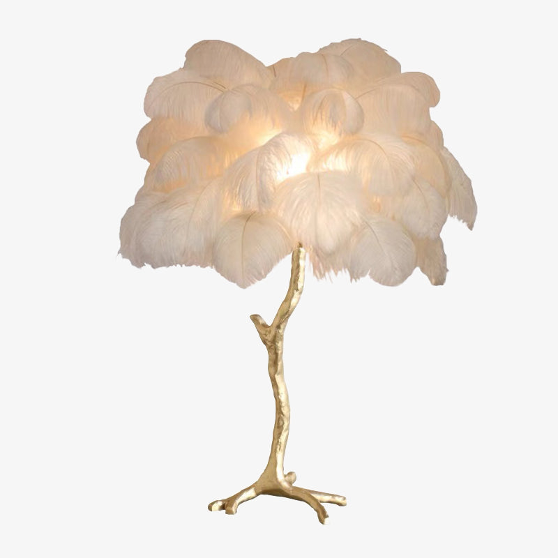 Salenor Nordic Luxury Unique Ostrich Feather Floor Lamp/Table Lamp-Neutral Decor