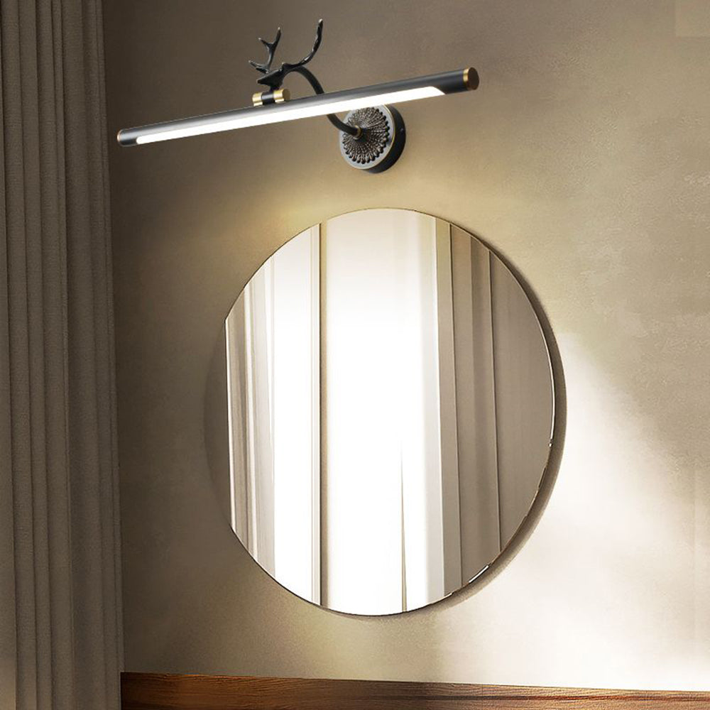 Niragas Modern Staghorn Shaped Vanity Mirror Front Wall Lamp, Black/Brass