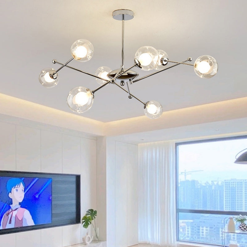 Nenadok Modern LED Chandelier Chrome Glass Living Room/Bedroom