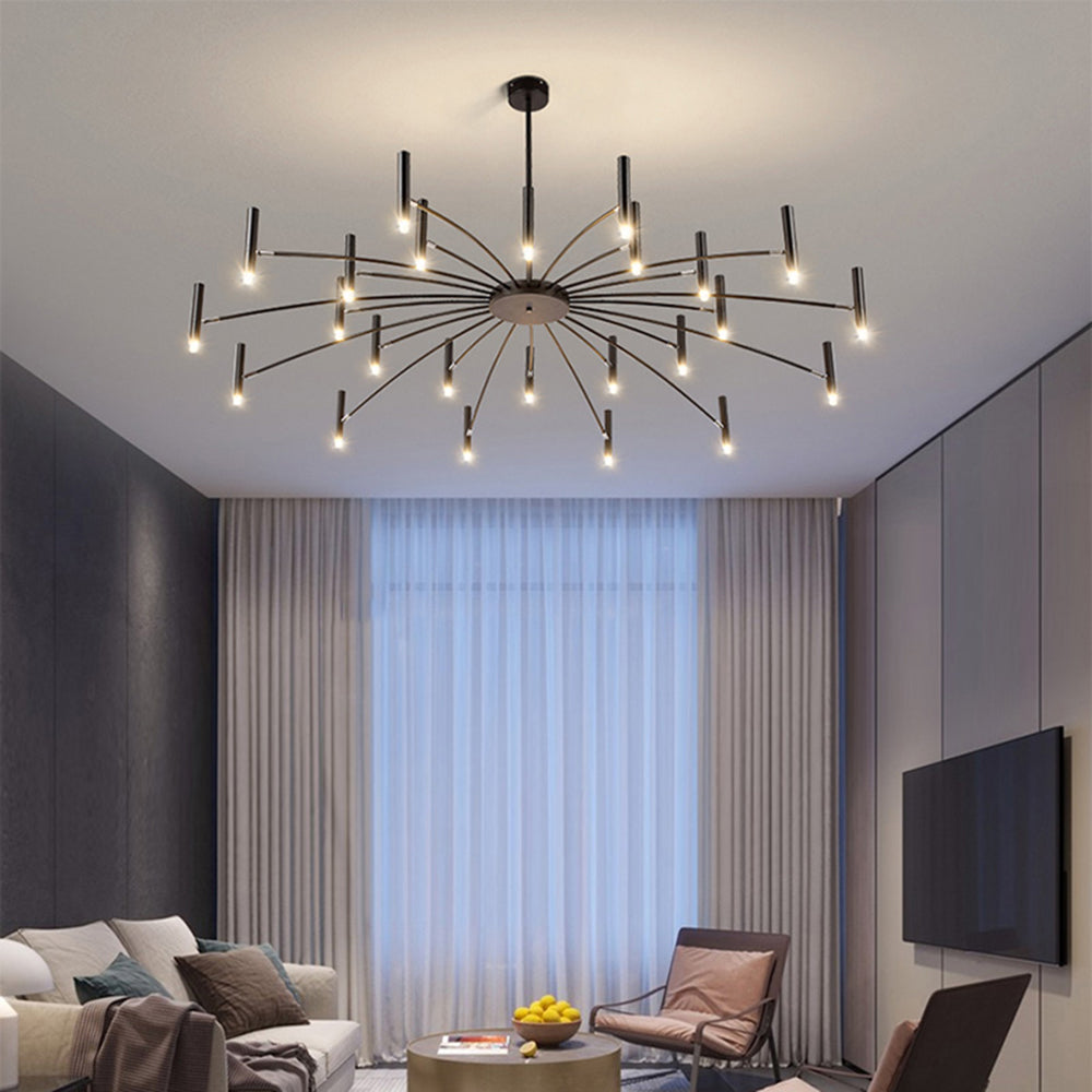 Pumapir Modern Blown Linear Metal Multi-heads Chandelier