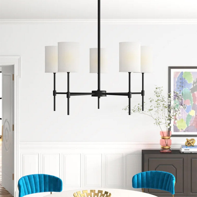 Masimol Modern LED Chandelier Black/Gold Metal/Fabric Bedroom/Living Room