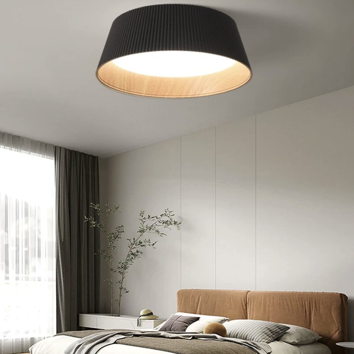 Pepikam Modern Pendant Light/Flush Mount Ceiling Light Drum-shaped