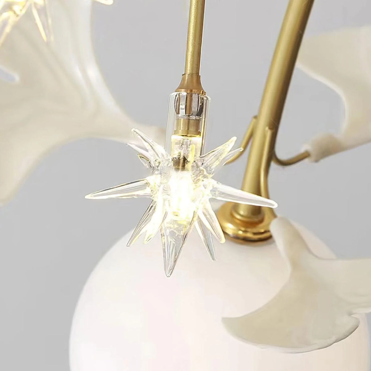 Dedotem Nordic Multi Globe Metal/Ceramic Flush Mount Ceiling Light, White/Gold