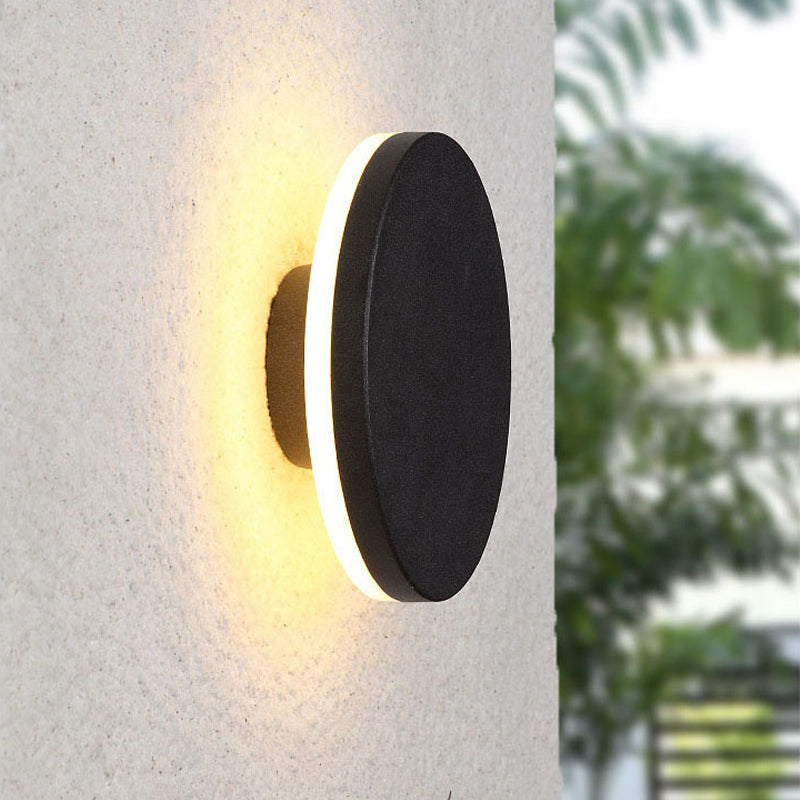 Dori Minimalist Round/Square Outdoor Wall Lamp LED, Black/White-Neutral Decor