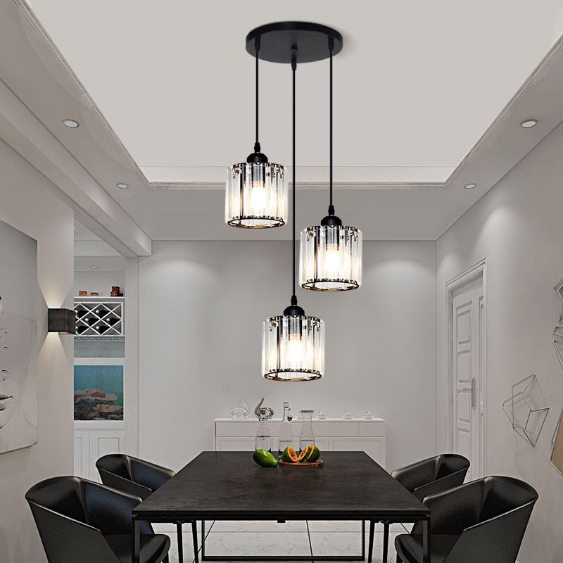 Maruvo Pendant Light Modern Cluster Cylinder Glass-Neutral Decor