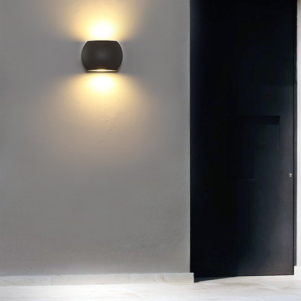 Detamat Minimalist Geometric Metal Outdoor Wall Lamp, Black/Grey