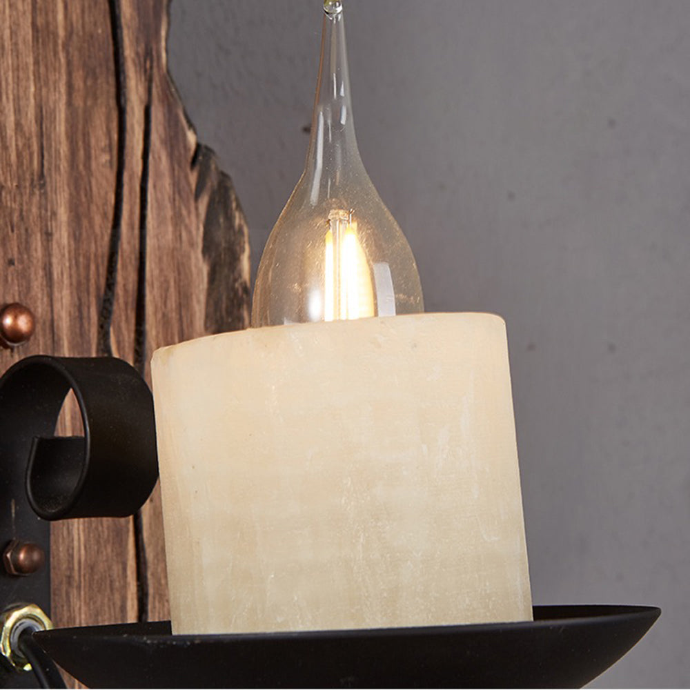 Venorik Wall Lamp Rectangular Vintage, Wood/Metal, Bedroom