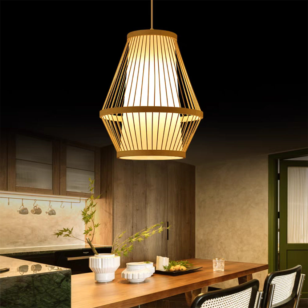 Konuses Rattan Handmade Woven Bamboo Vintage Pendant Light