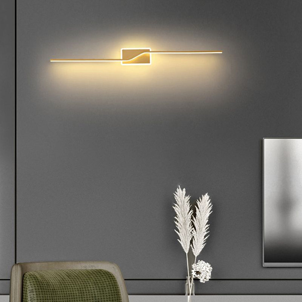 Jolevos Luxury Curved Linear Metal Wall Lamp, Gold