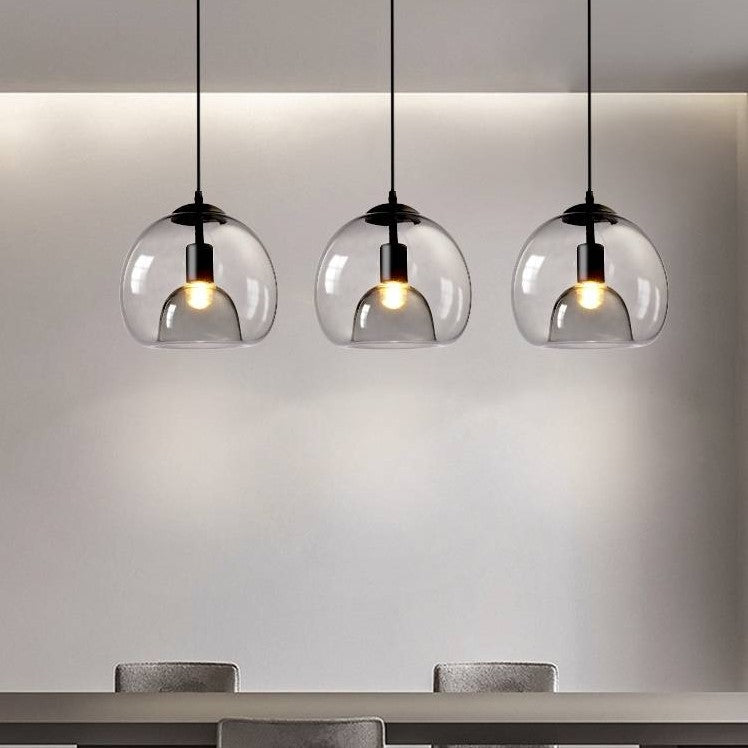 Norvia Pendant Light Globe Glass Amber/Smoky Grey-Neutral Decor