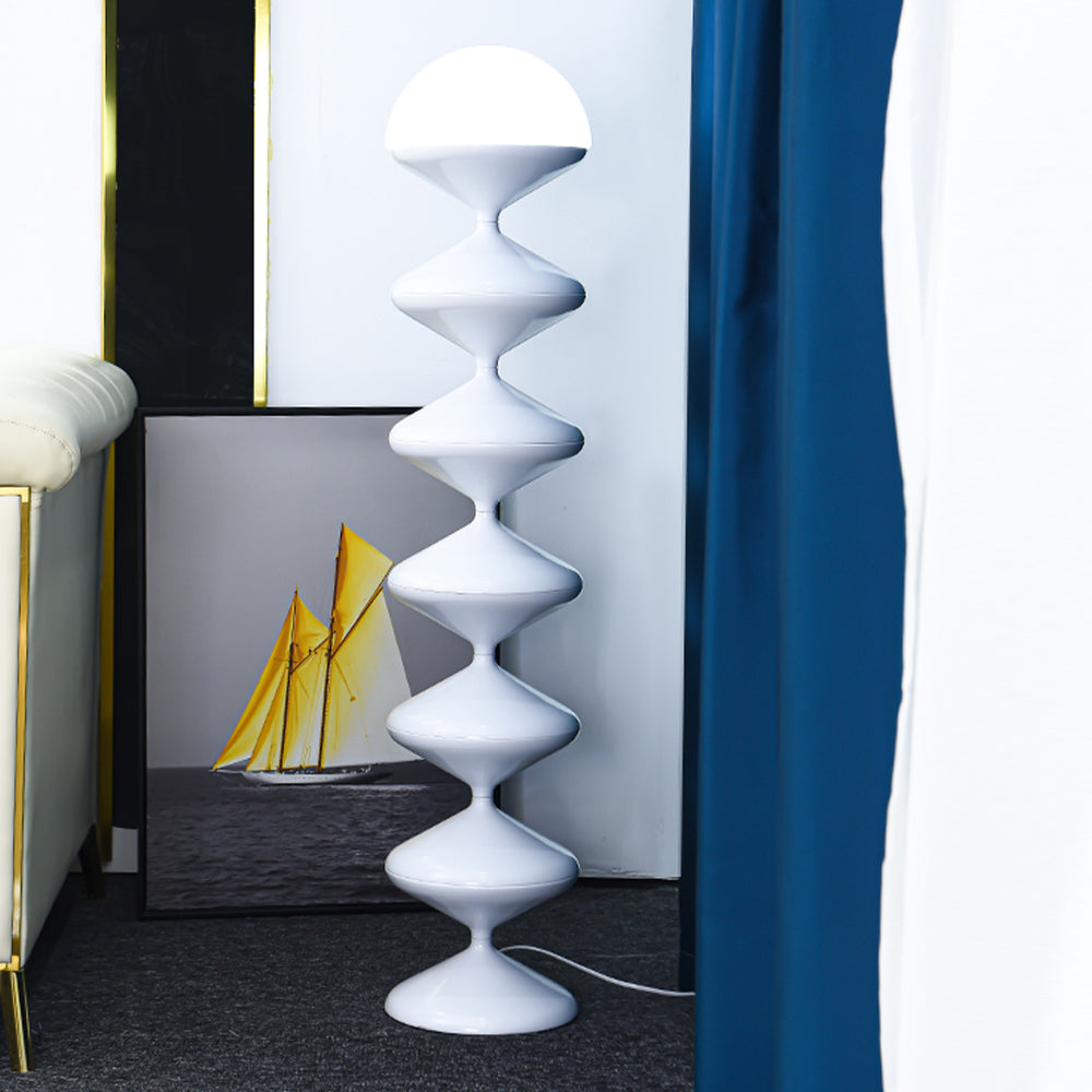 Ligukod Bauhaus Gourd Floor Lamp, Black/White