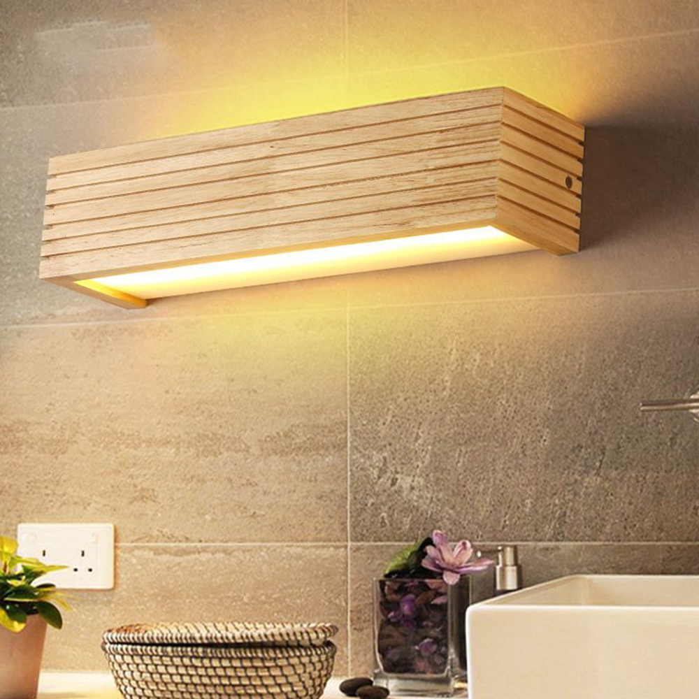 Wenosun Modern Wooden LED Indoor Wall Light, Bedroom