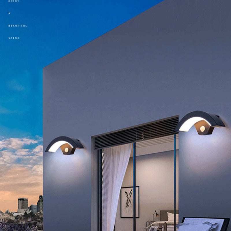 Alvyn Wall Lamp Nordic Arc Waterproof LED Outdoor Black-Neutral Decor