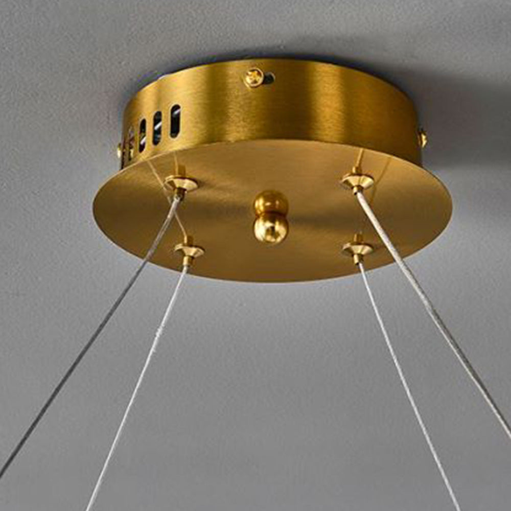 Pebamon Creative Ring Metal/Arcylic Pendant Light, Gold