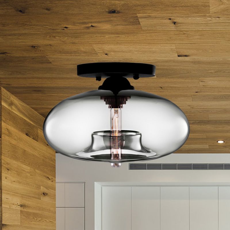 Suvekudi Industrial Art Deco Globe Flush Mount Ceiling Light Living Room