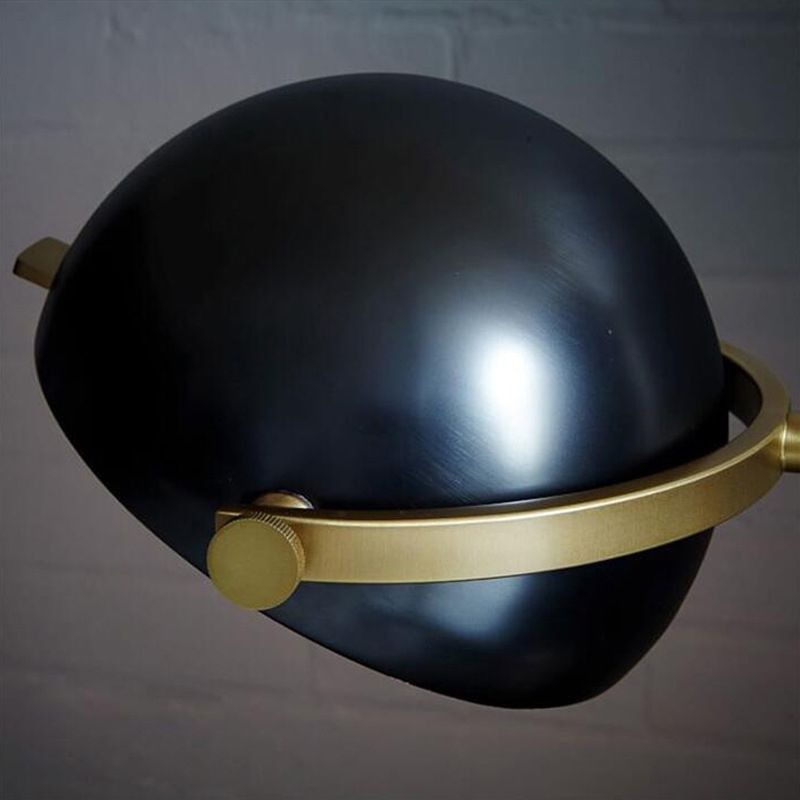 Dotetan Floor Lamp Semi Circular Retro/Minimalist, Metal/Marble, Black, Bedroom