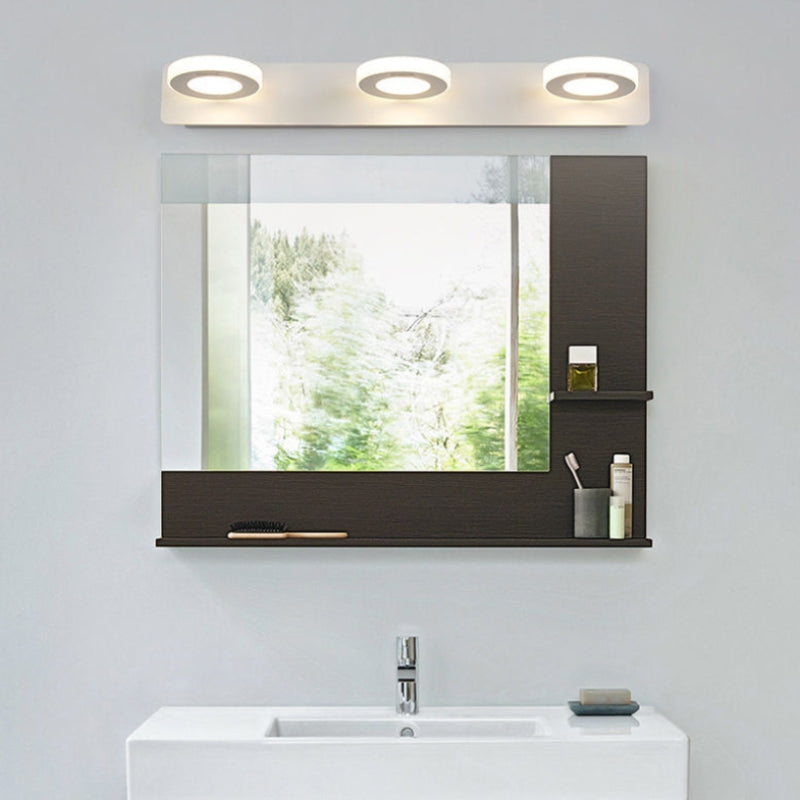 Woliket Minimalist Round Metal Wall Lamp, White, Bathroom