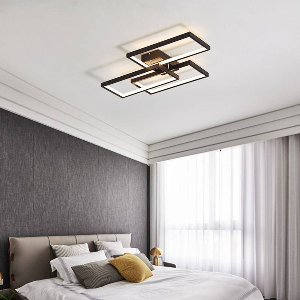 Sevabos Rectangular Flush Mount Ceiling Light, 2 Colour