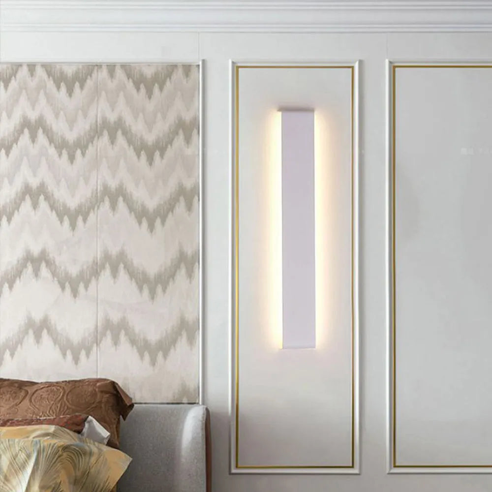 Huponus Minimalist Rectangular Wall Lamp,Black/White/Gold