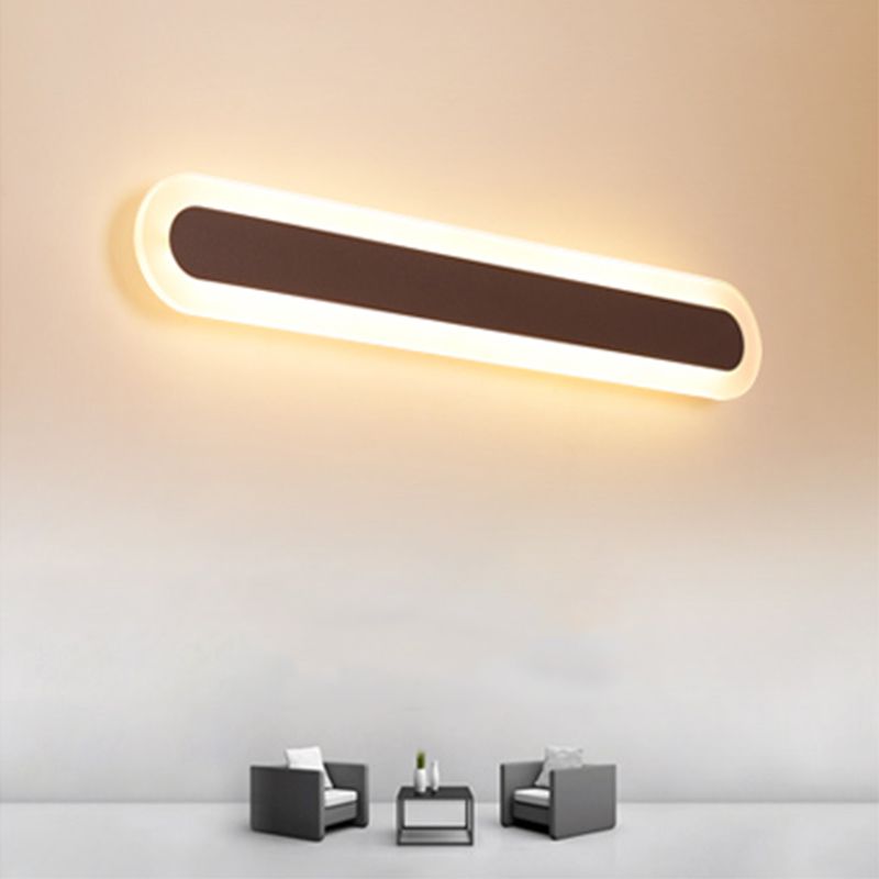 Povetul Modern Linear Vanity Wall Lamp, White/Brown, Bathroom