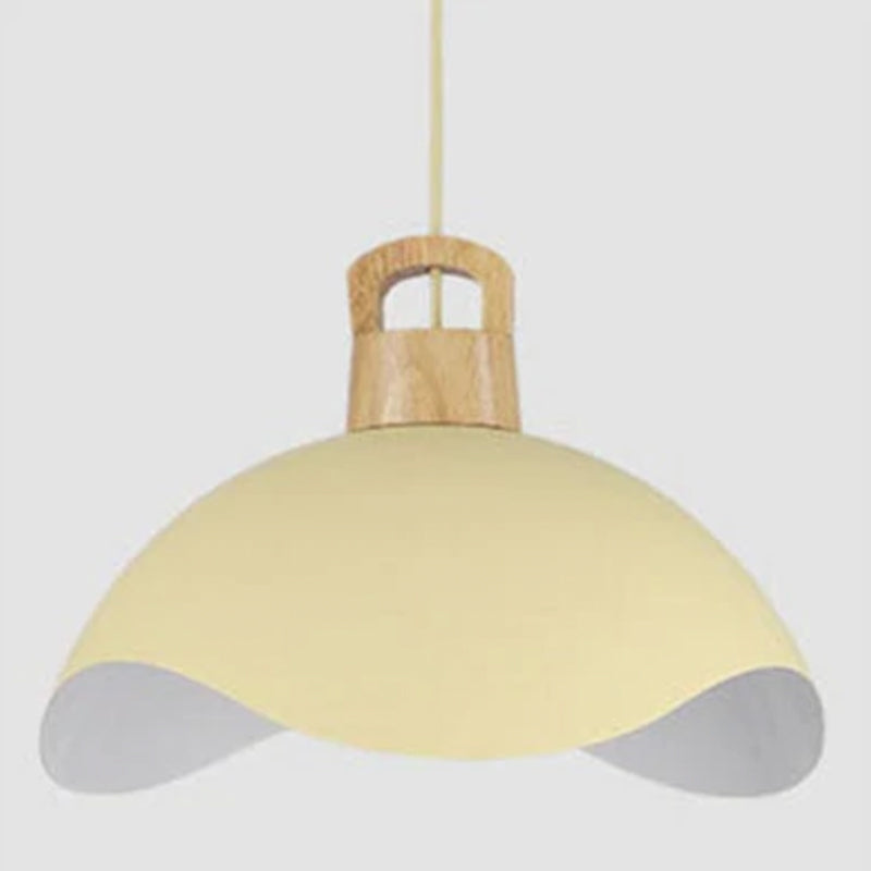 Hobokik Colorful Shade Single Pendant Lights, Wood & Metal