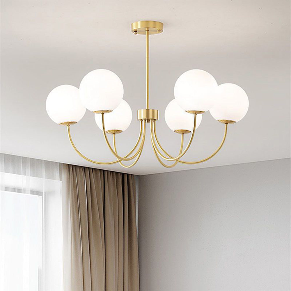 Rudunis Modern Ball Bubble Metal/Glass Chandelier, Gold